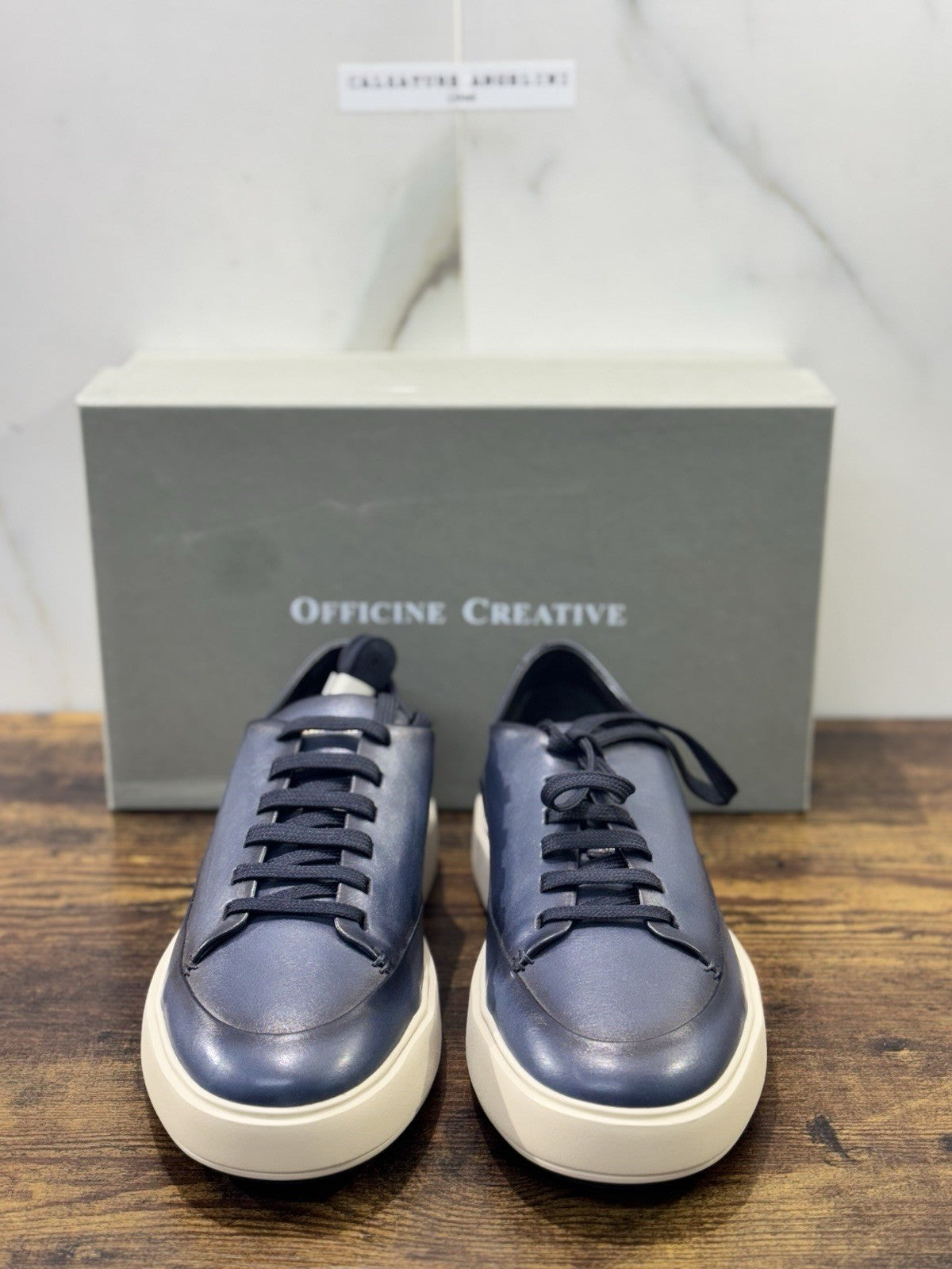 Officine Creative Sneaker Pelle Blu Marine Luxury Scarpa Uomo 42