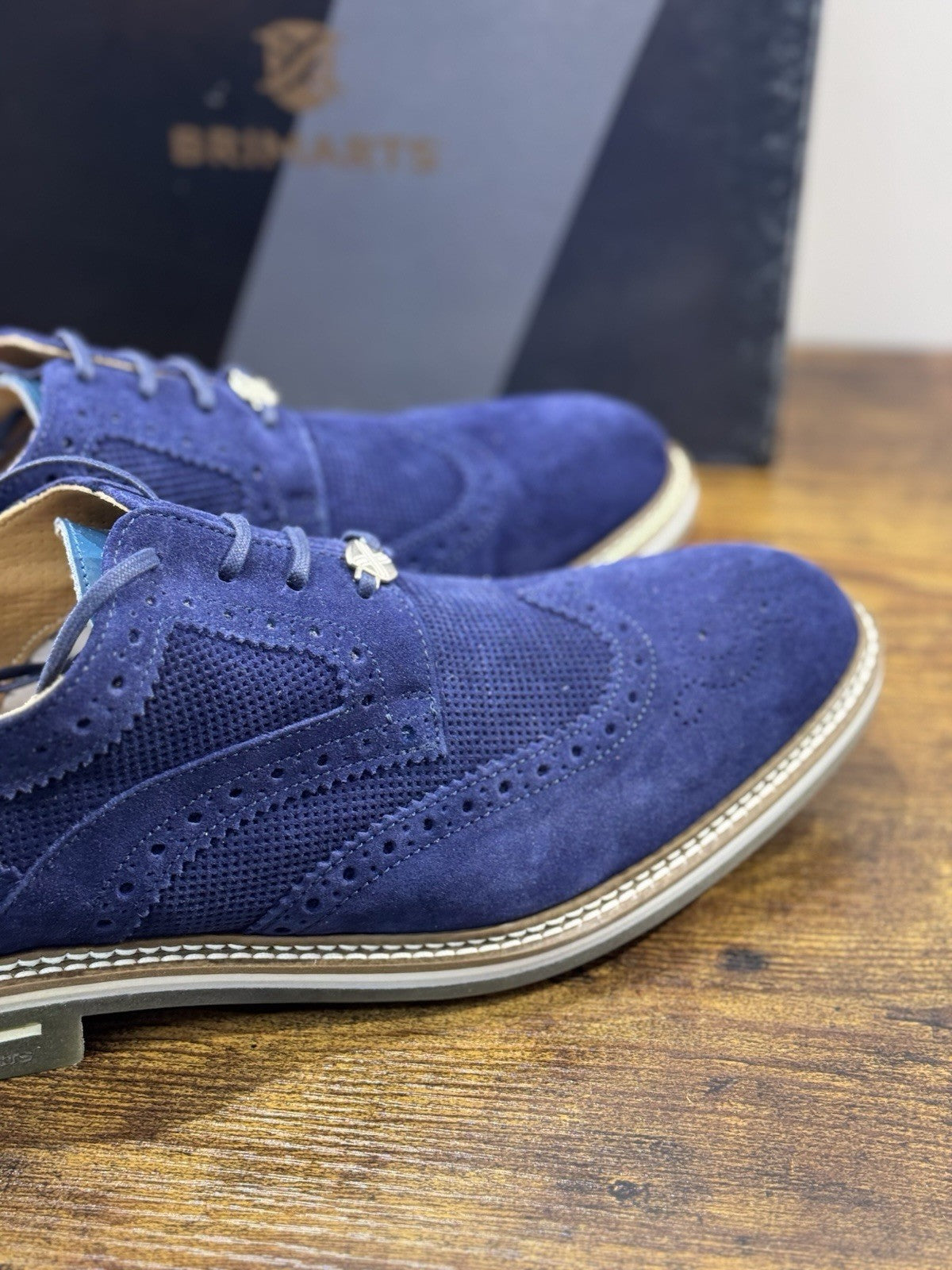 Brimarts Stringata  Uomo Suede Blu  Casual Men Shoe 46