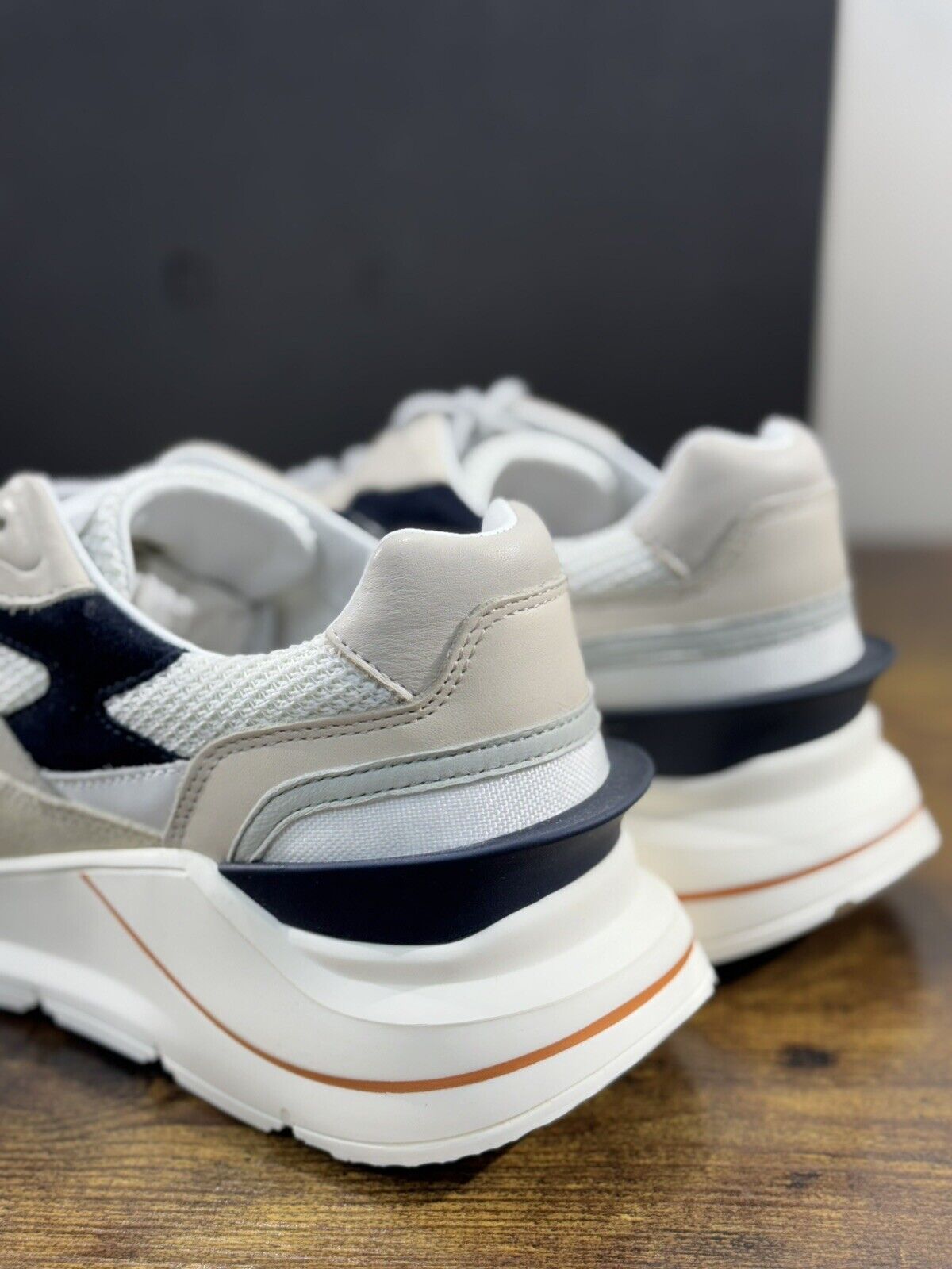 D.A.T.E Fuga Dragon White Blue  Uomo  sneaker Suede   Casual Shoes 43