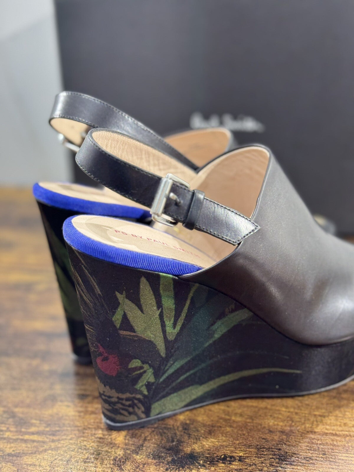 Paul Smith Sandalo Donna Zeppa Tulum  Pelle Nero    Casual Luxury Woman Shoes 38