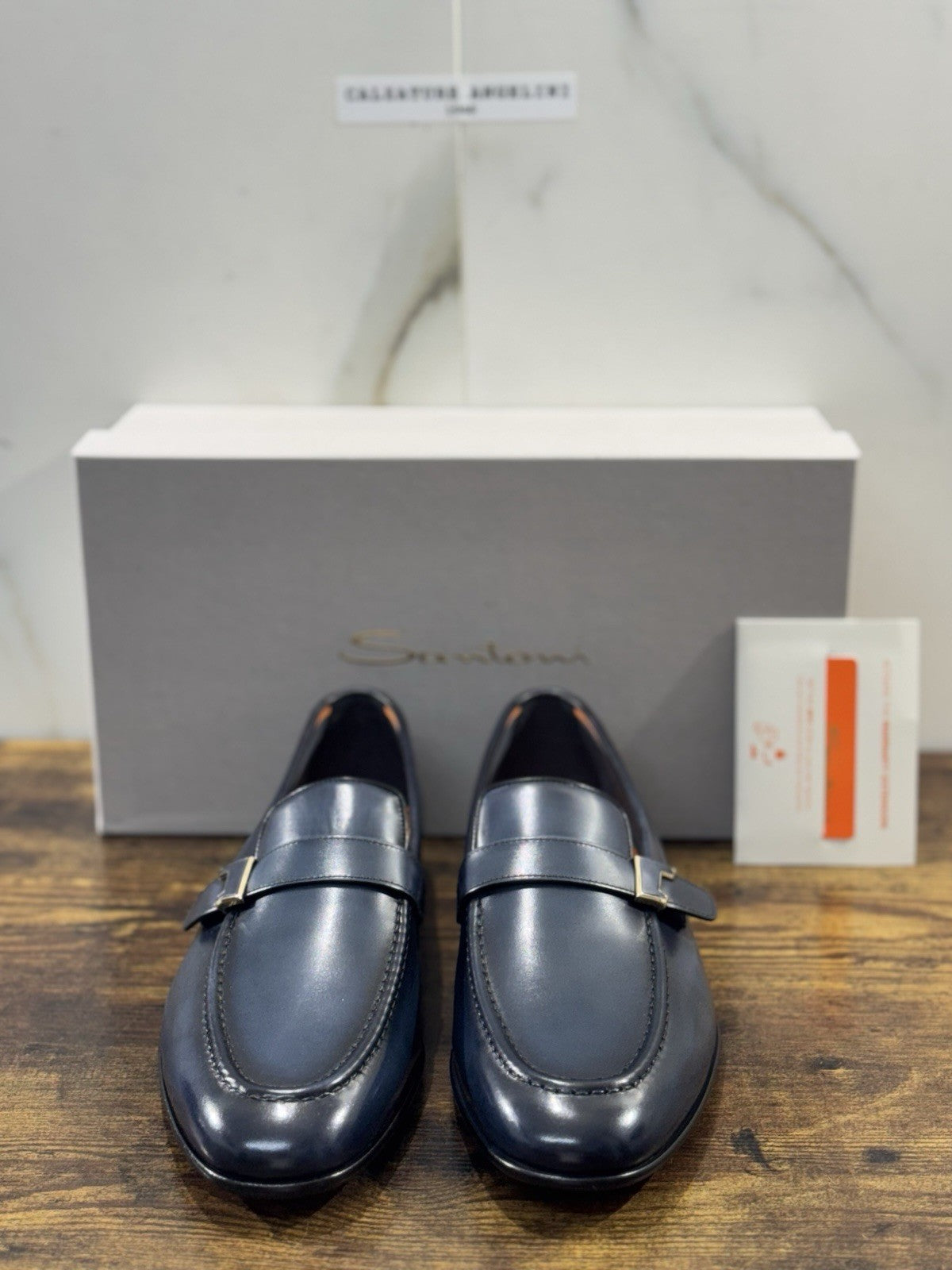 Santoni Mocassino Pelle Blu Luxury Santoni Scarpa Uomo 43