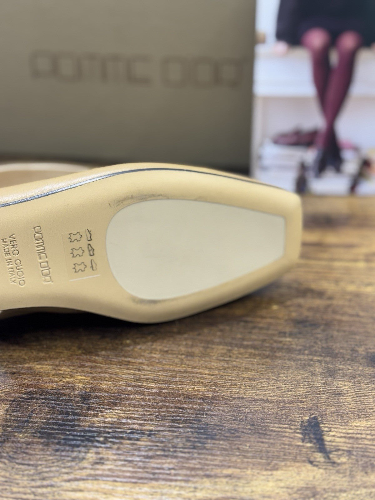 Pomme D’or Sling Back Pelle Camel Scarpa Donna 37