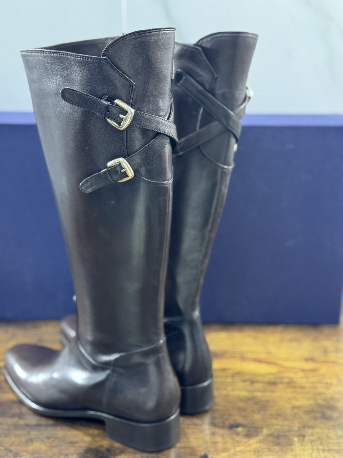 Stivale Cesare Marinucci Cavallerizza Fatto A Mano Pelle Brown  Made in Italy 37