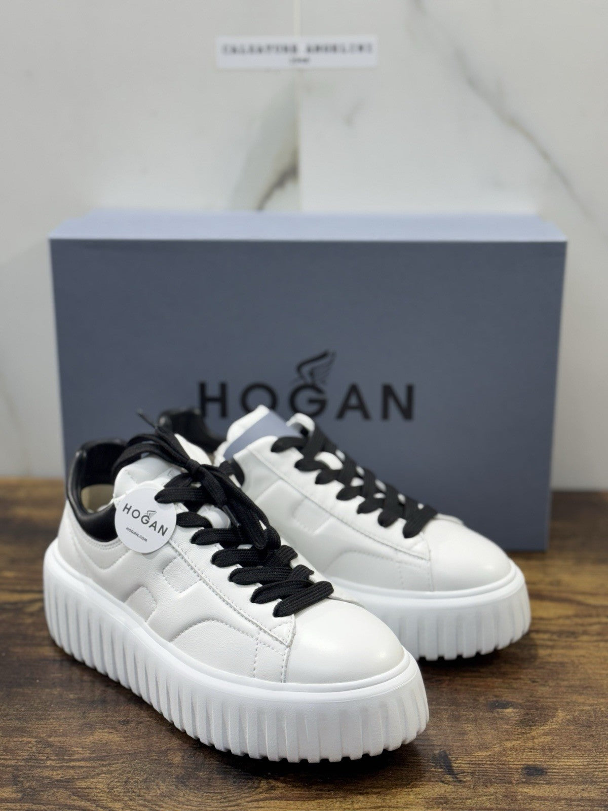 Hogan H Stripes Sneaker Pelle Bianca Zeppa   Memory Foam Scarpa Hogan Donna 39