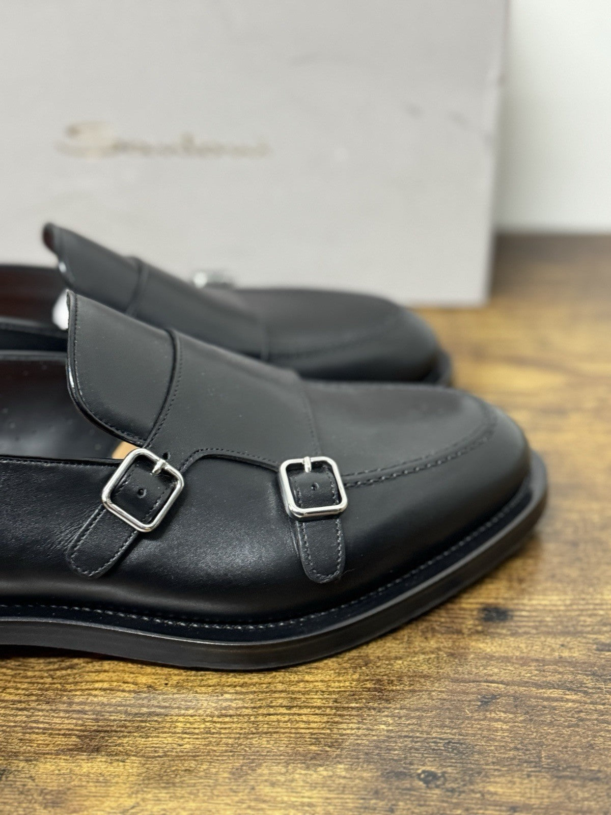 Santoni Doppia Fibbia Peppe Nera Goodyear Luxury Santoni Men Shoes 44