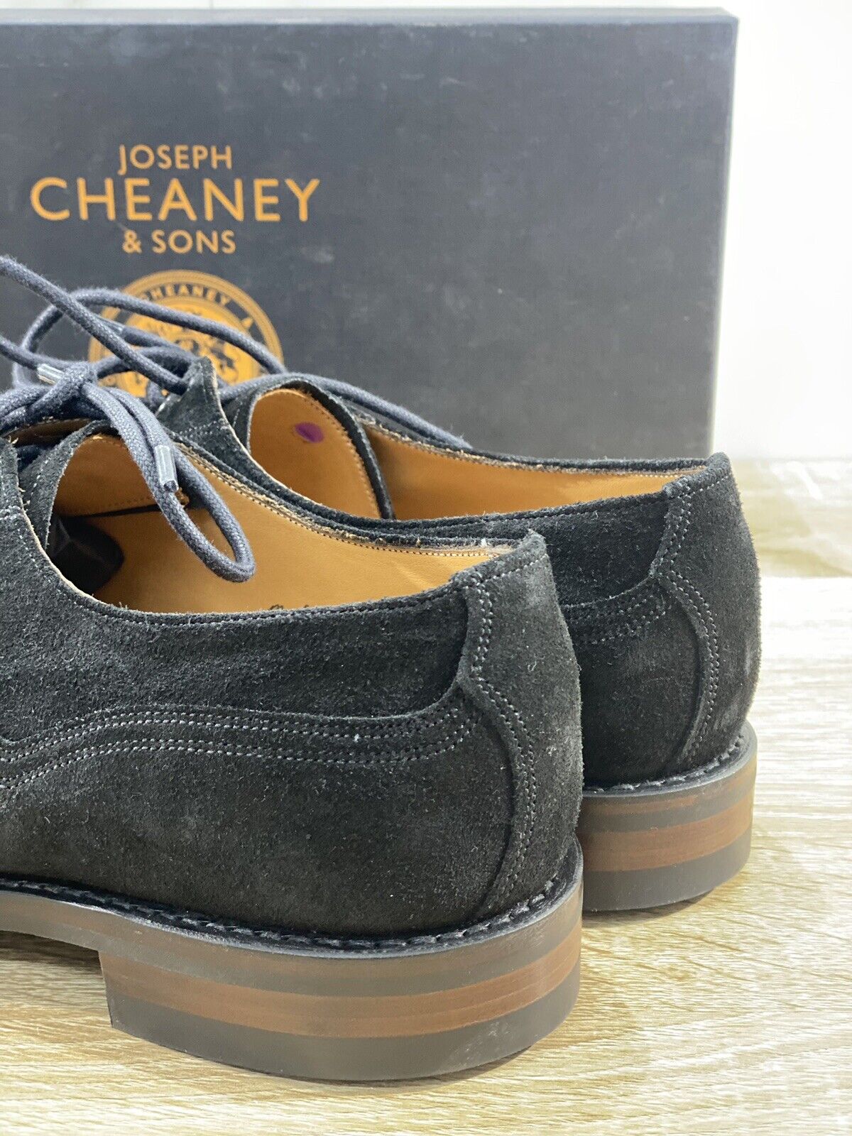 Joseph Cheaney scarpa uomo murton nera suede dainite sole 42.5