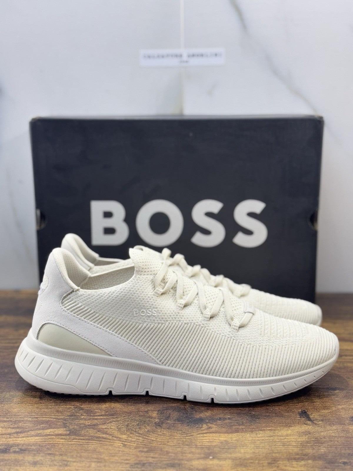 Boss Sneaker Knit Bianca  Casual Scarpa Uomo Boss 45