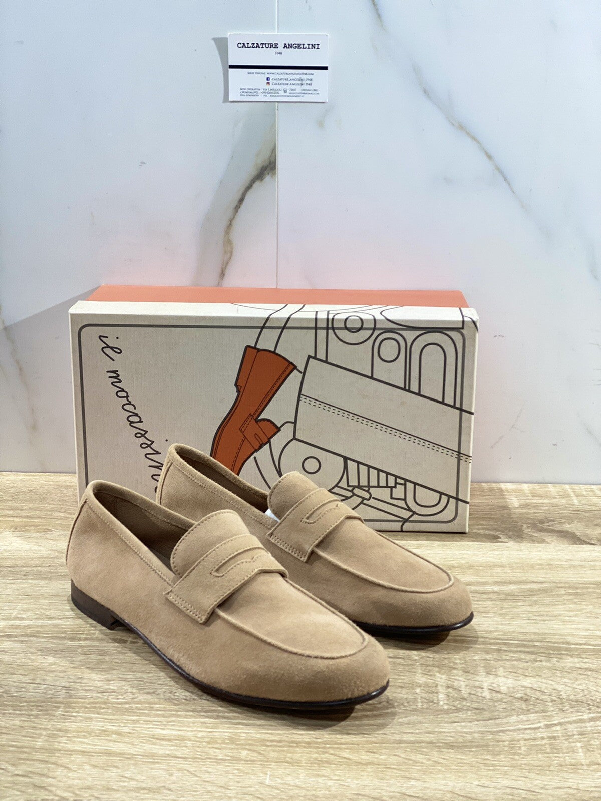 Il Mocassino Scarpa Uomo Tasca In Suede Sabbia Luxury Men Shoes 42.5