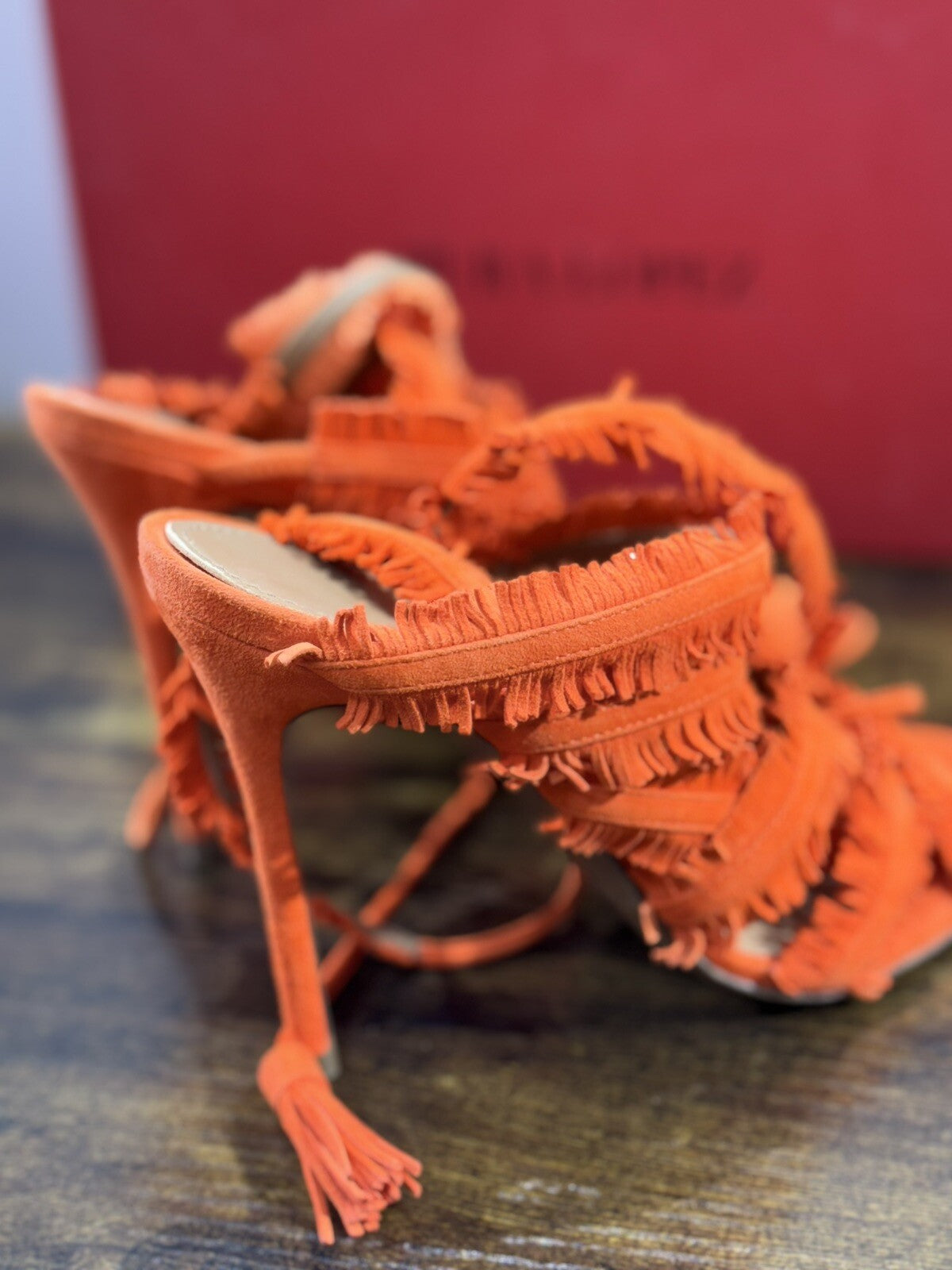 Pura Lopez Sandalo Donna Pelle Arancio  Casual Sandal 36