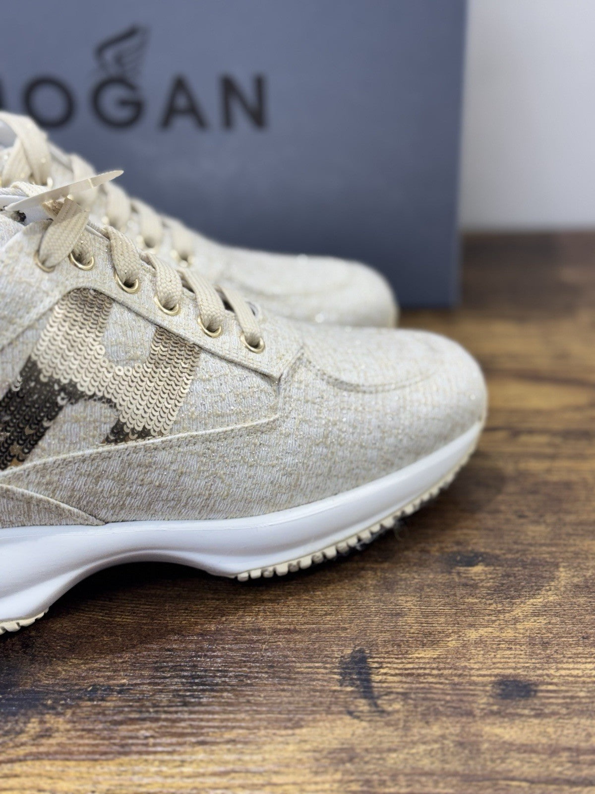 Hogan Interactive Pelle Crema Pailettes  Casual Hogan Donna 37