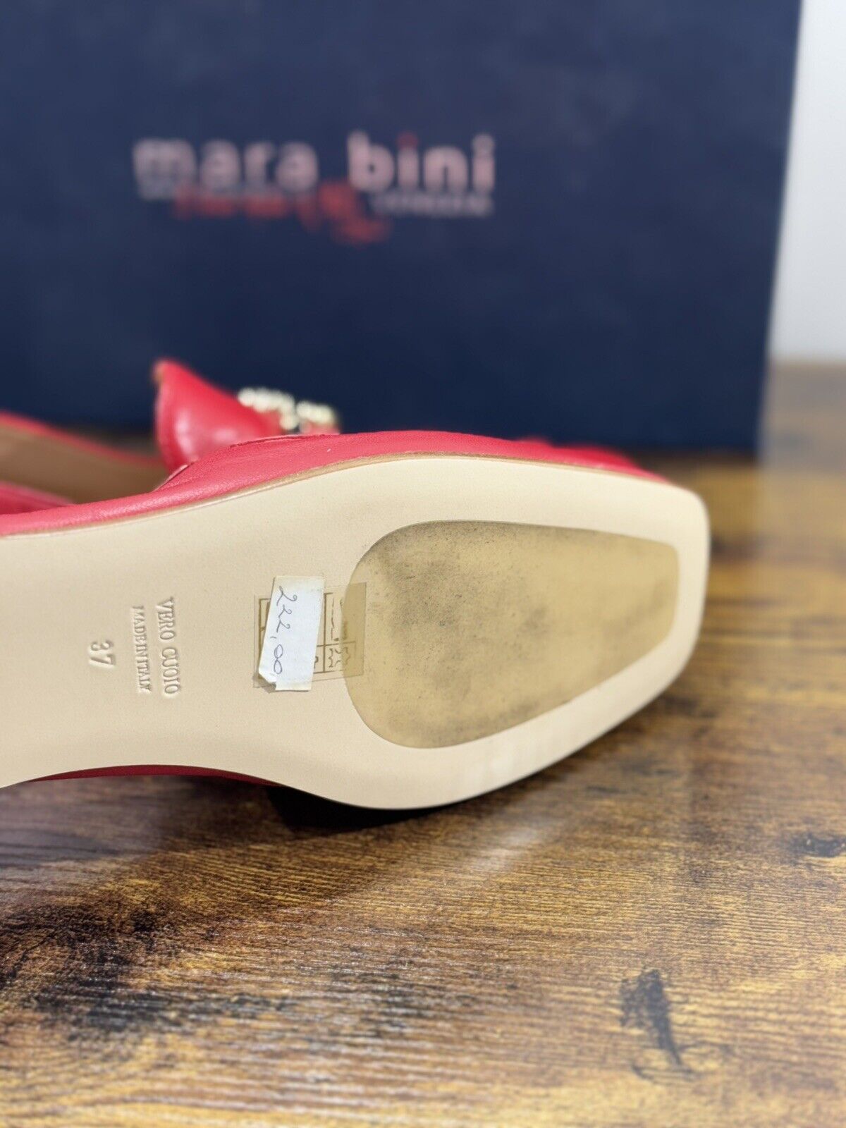 Mara Bini Mocassino  Donna Pelle Rosso Handmade Sacchetto 37