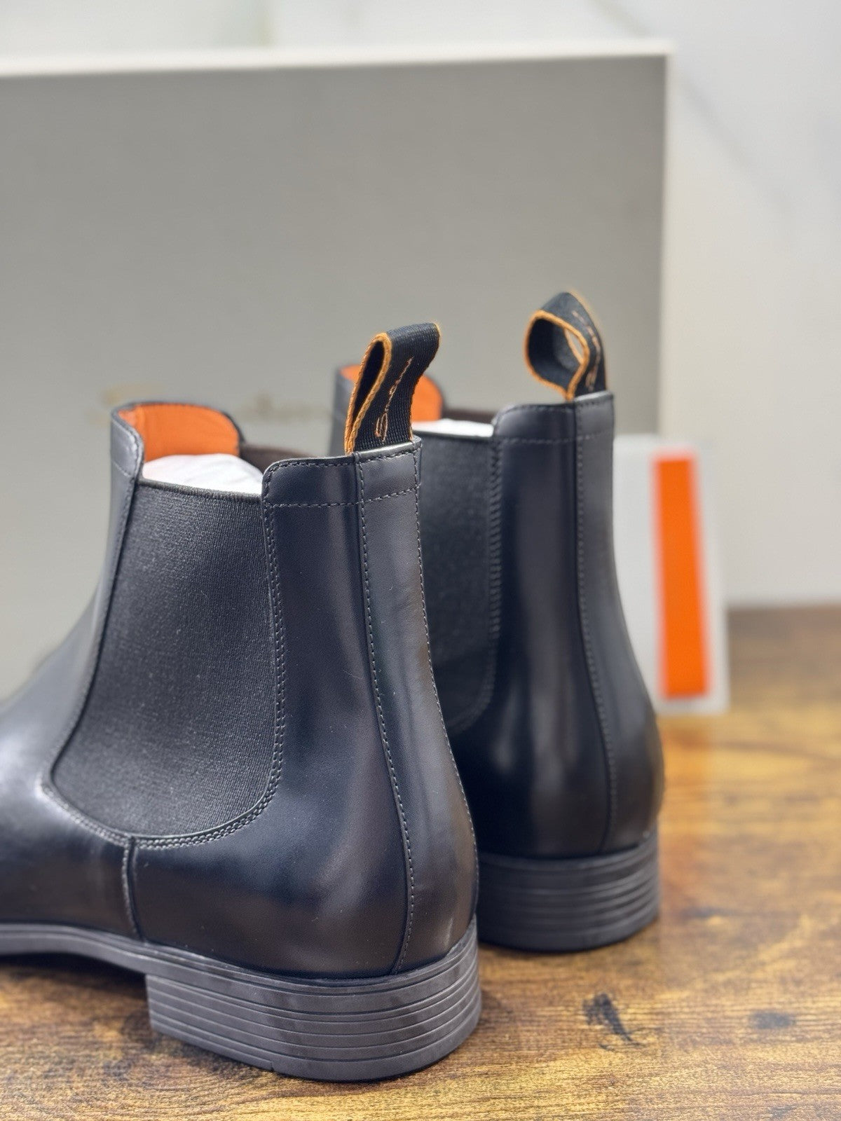 Santoni Chelsea Boot Peppe  Nero Luxury Santoni Uomo 41.5