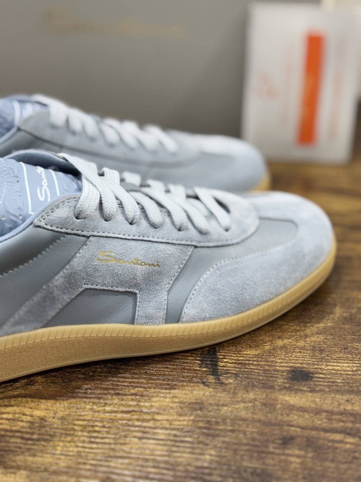 Santoni Sneaker Suede Light Blue  Luxury Santoni Scarpe Donna 40.5