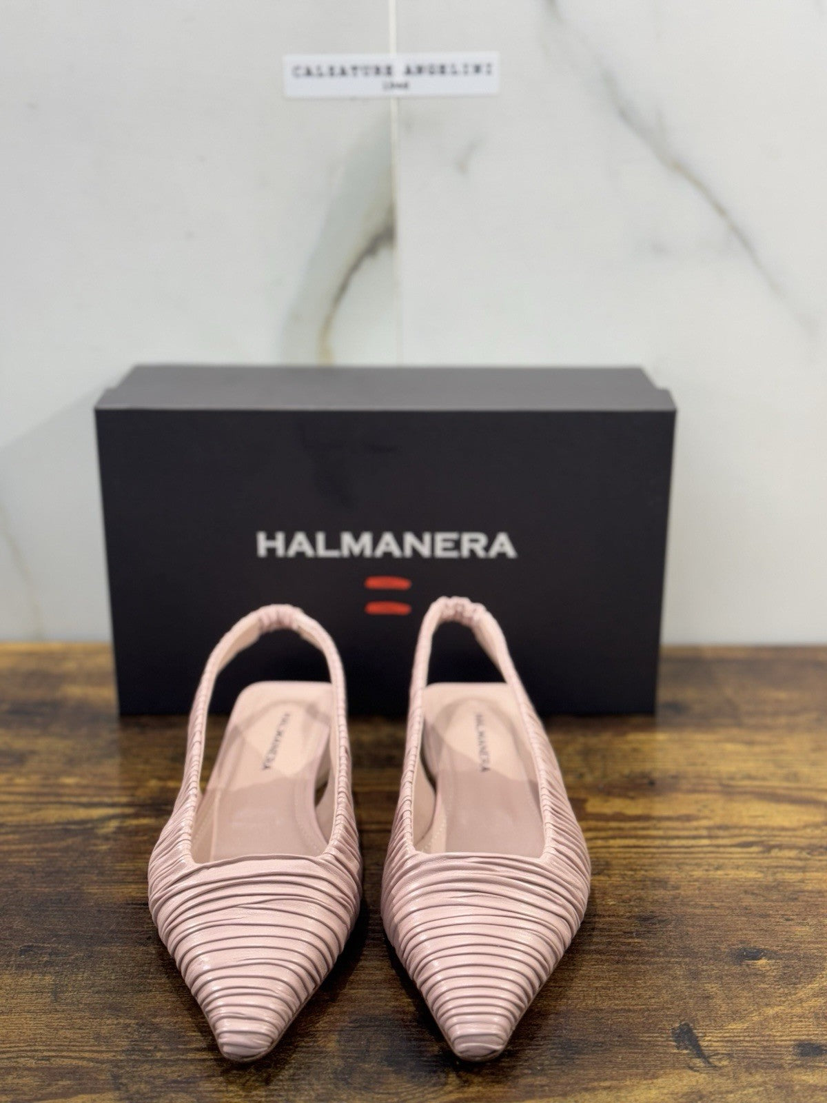 HALMANERA Sling Back Pelle Cipria   Luxury Made In Italy Donna 41