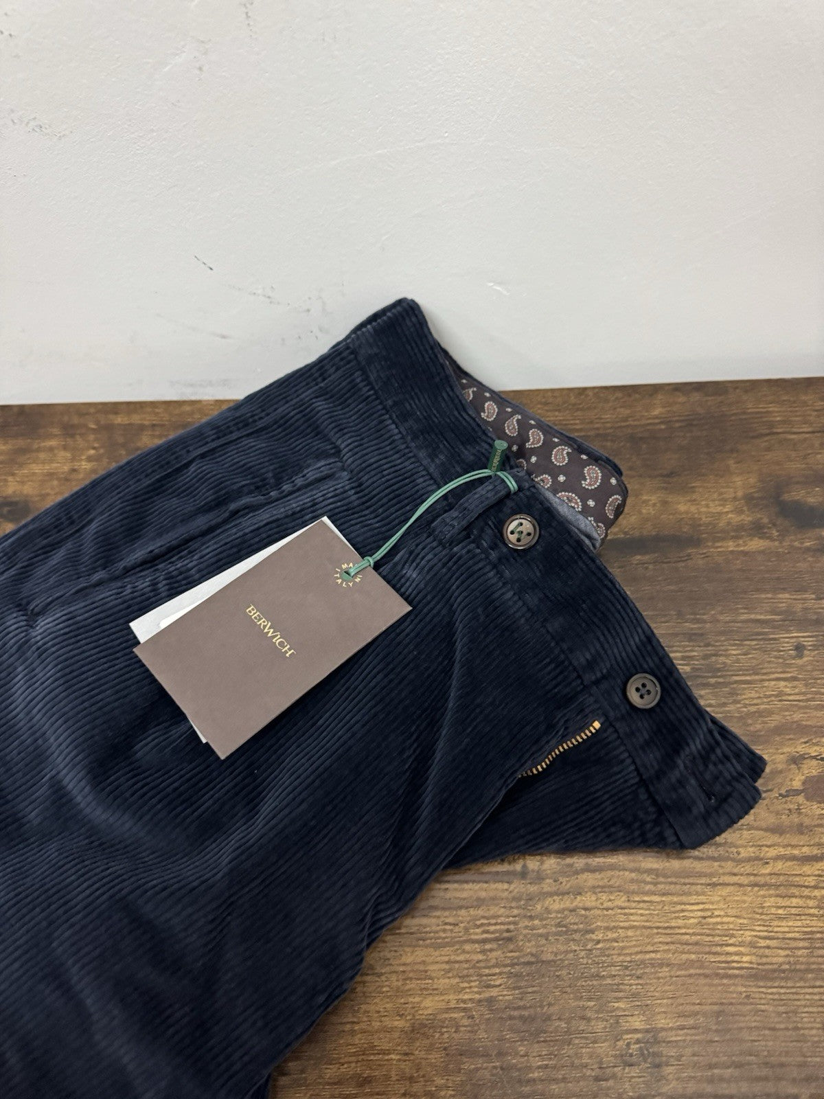Berwich Pantalone Retro Velluto Blu Uomo 44
