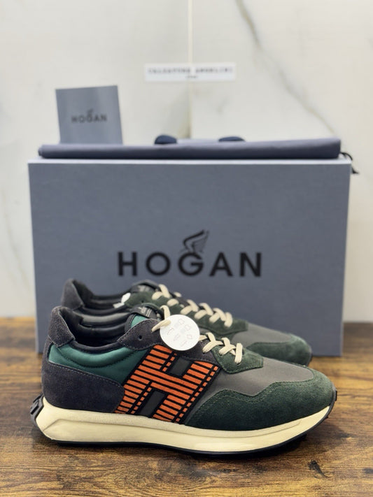 Hogan H601 Sneaker Pelle Suede Verdone  Memory Foam   Casual Hogan Uomo 41.5