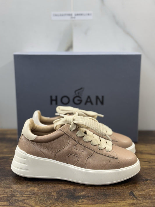 Hogan h562 Memory Foam  Sneaker Pelle Nude  Casual Hogan Donna 35