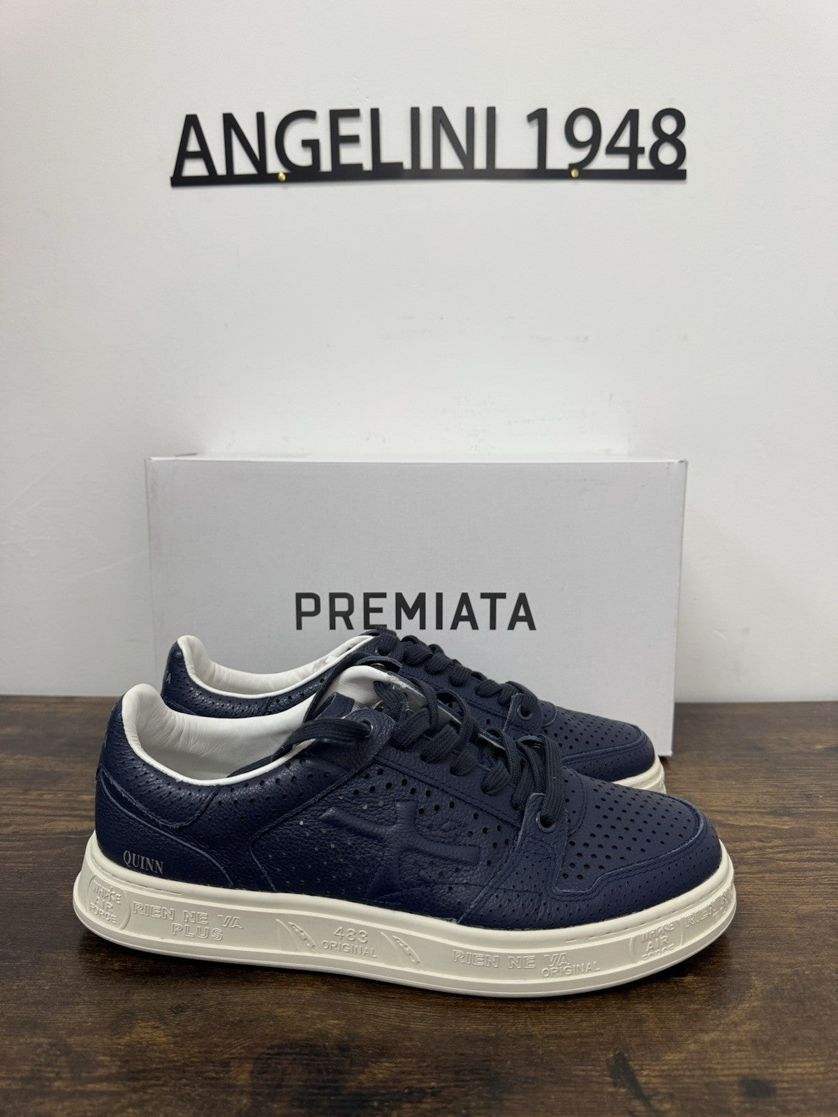 Premiata Quinn Sneaker Pelle Blu Casual Premiata Uomo 43