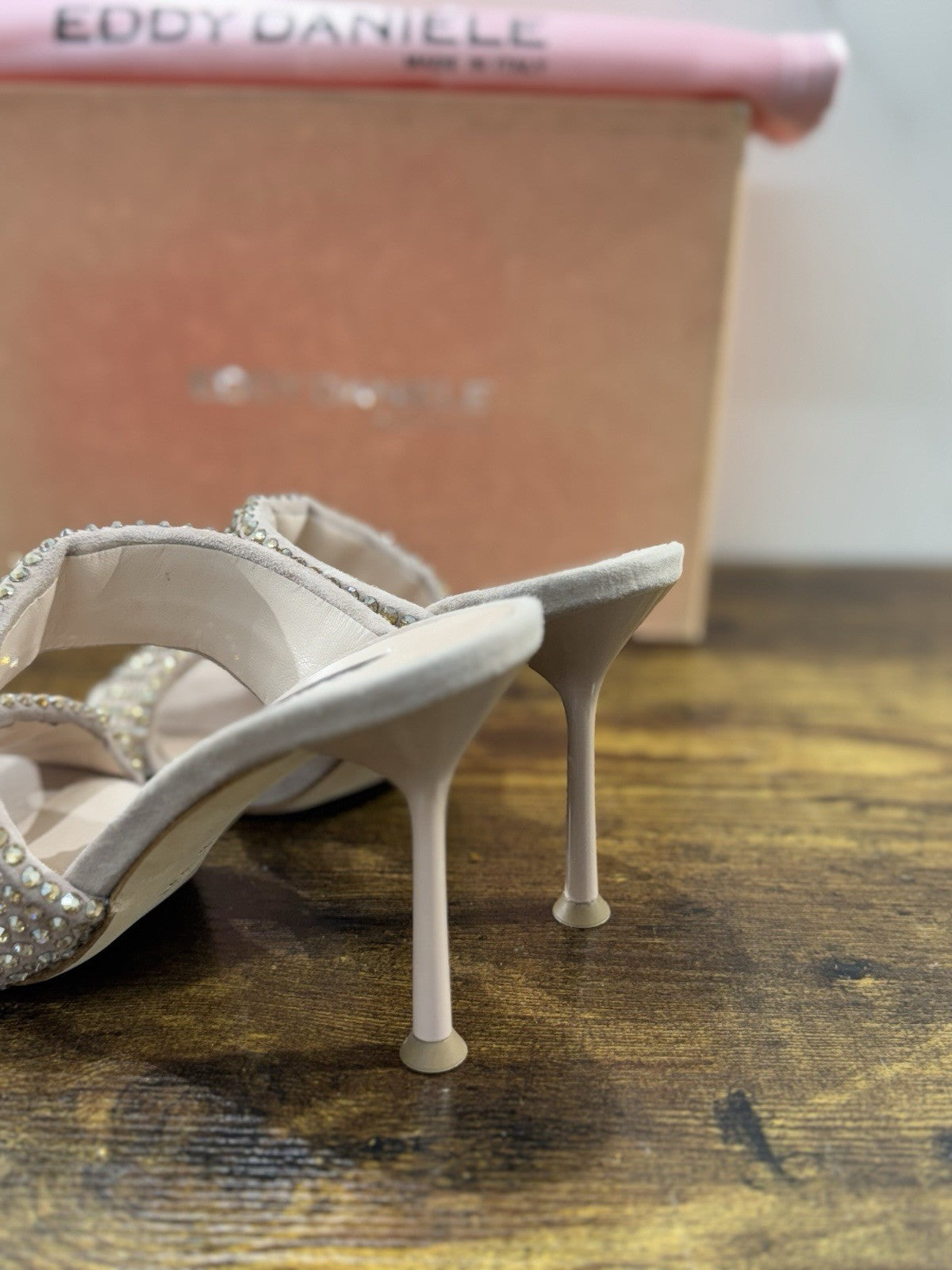 Eddy Daniele Sandalo Nude  Real Swarovski Con Tacco Donna 38