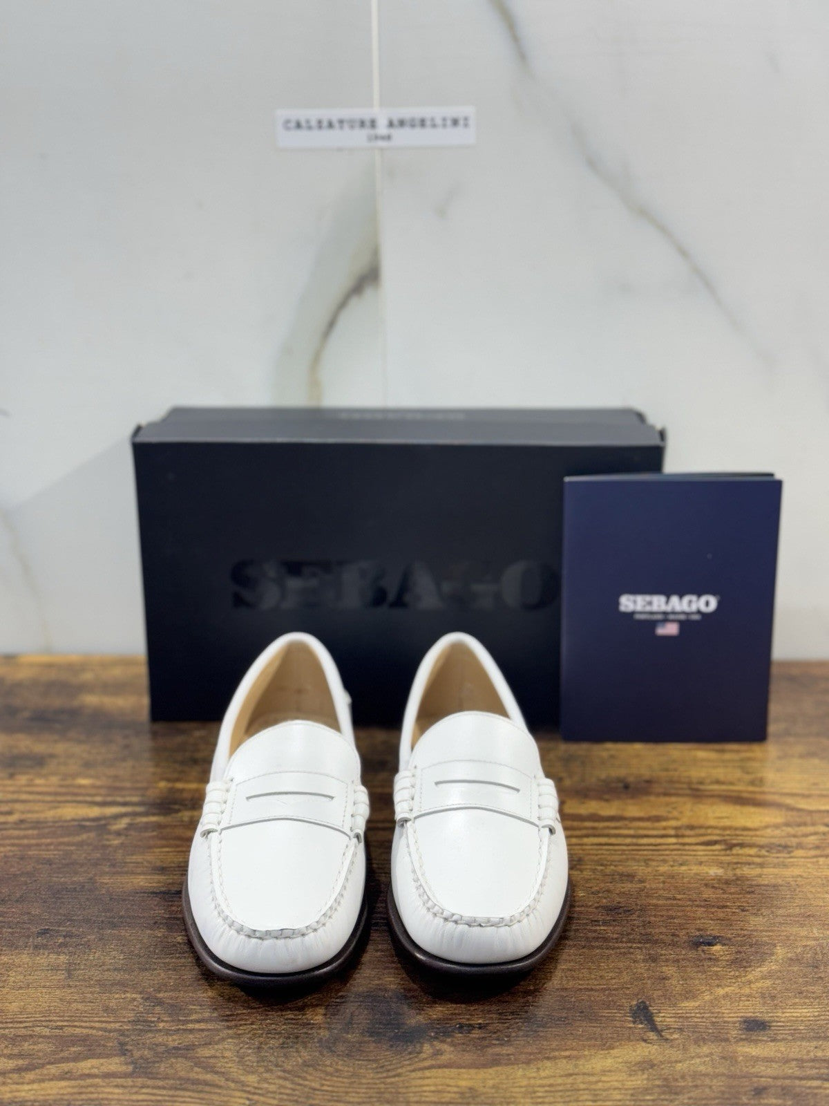 Sebago Mocassino Danielle Pelle Bianco Fondo Cuoio Icon Sebago Loafer Donna 38.5