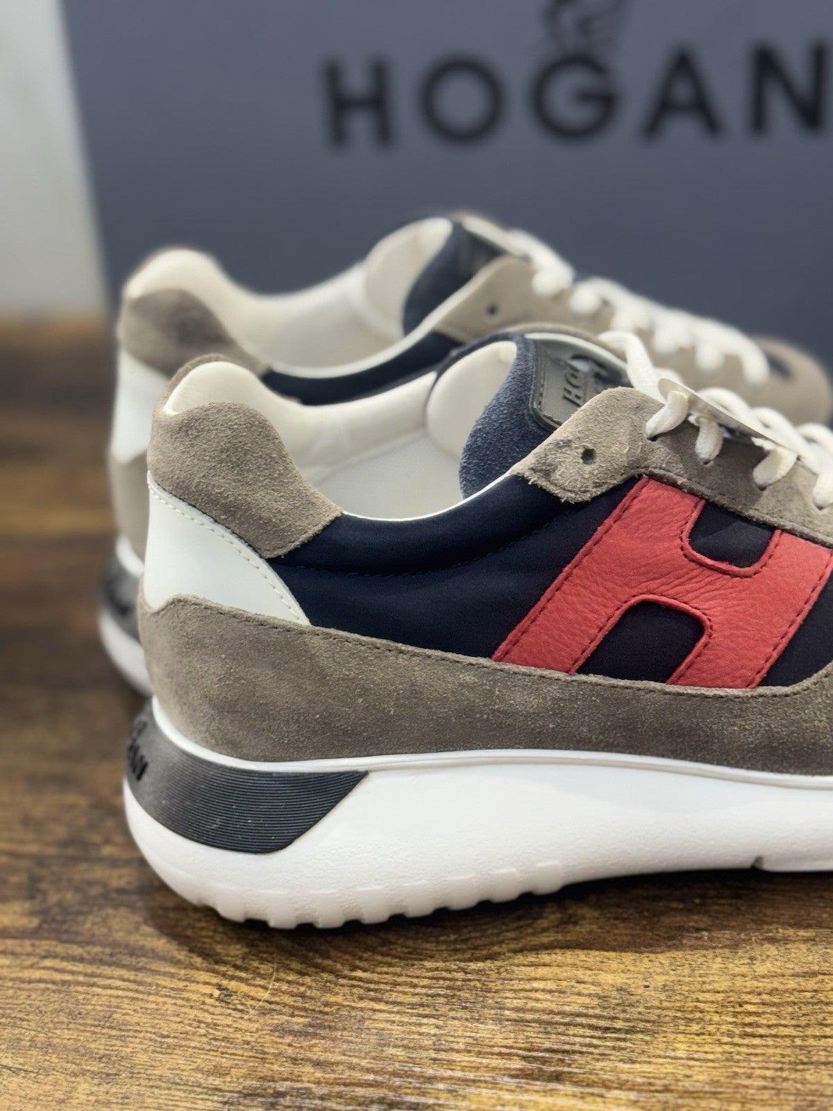 Hogan Interactive 3 Pelle Suede Grey Blu  Casual Hogan Uomo 42