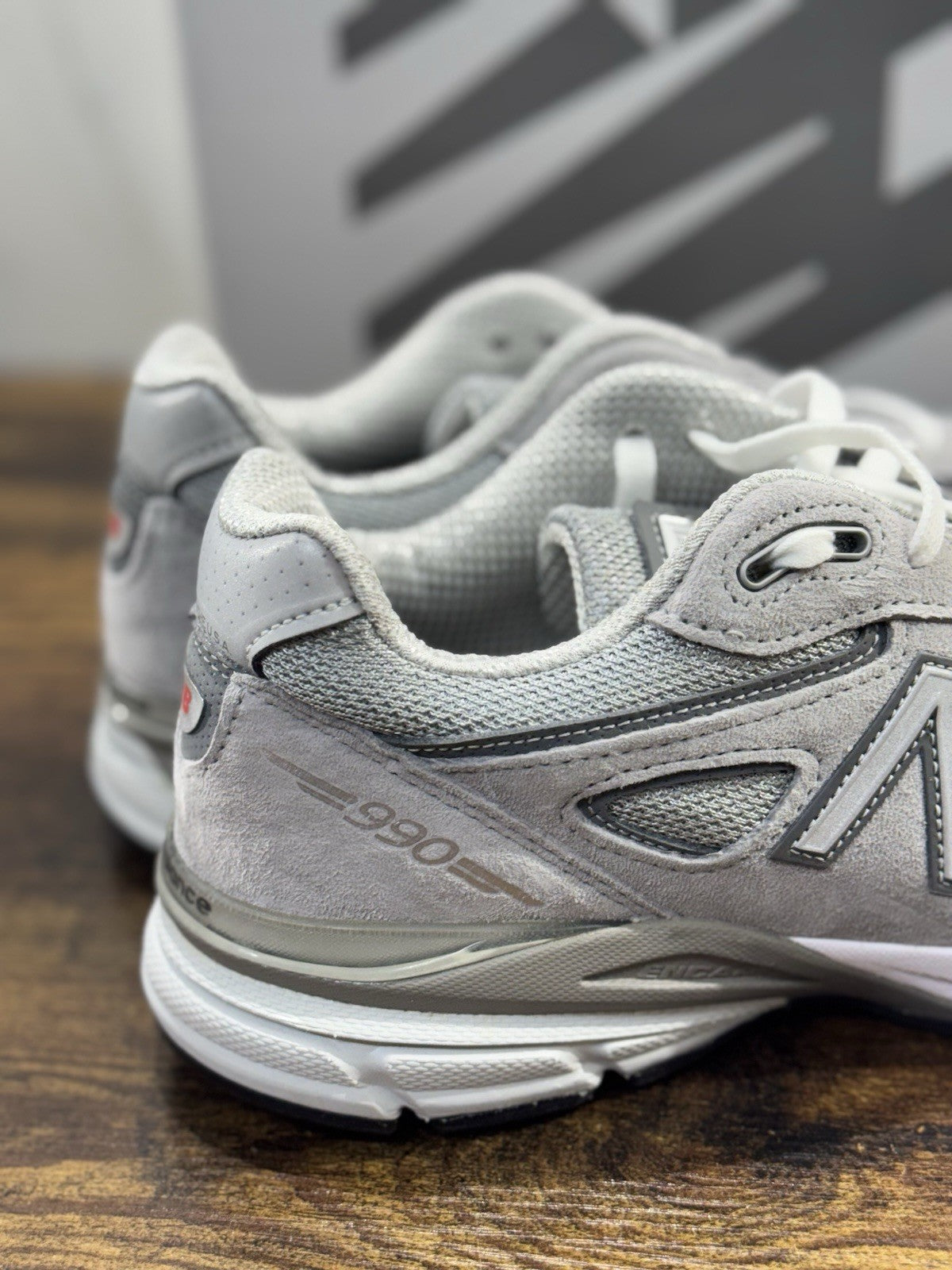 New Balance 990 Made In Usa Limited Edition 100% Leather Iconic Grey  Icon 40