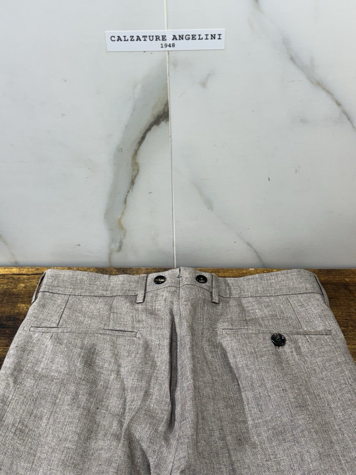 Berwich Pantalone Lino Barber Marrone   Made in Italy  Uomo 44