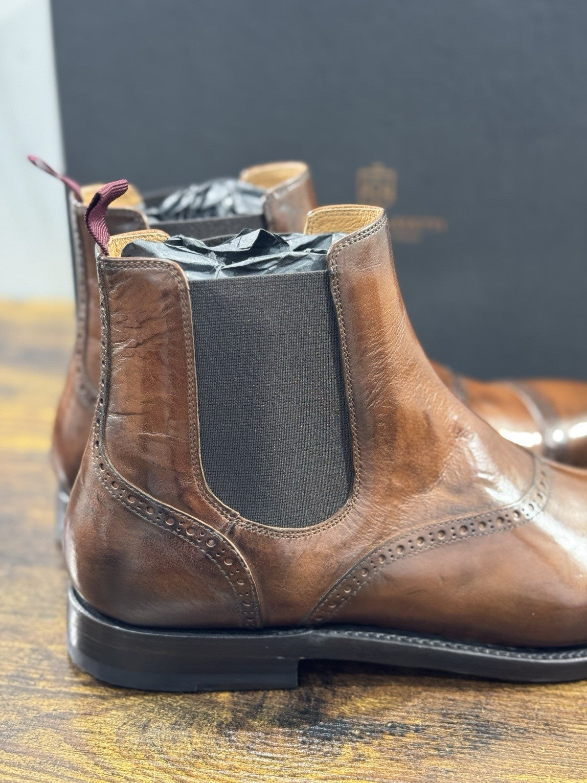 Silvano Sassetti Chelsea Boot Pelle Cuoio  Luxury Handmade Donna 37