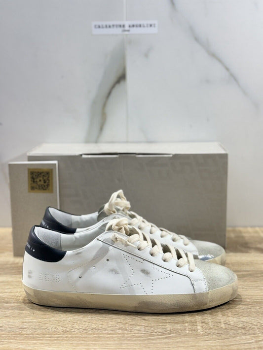 Golden Goose Sneaker Uomo Super Star Bianca Pelle Luxury Men Sneaker 42