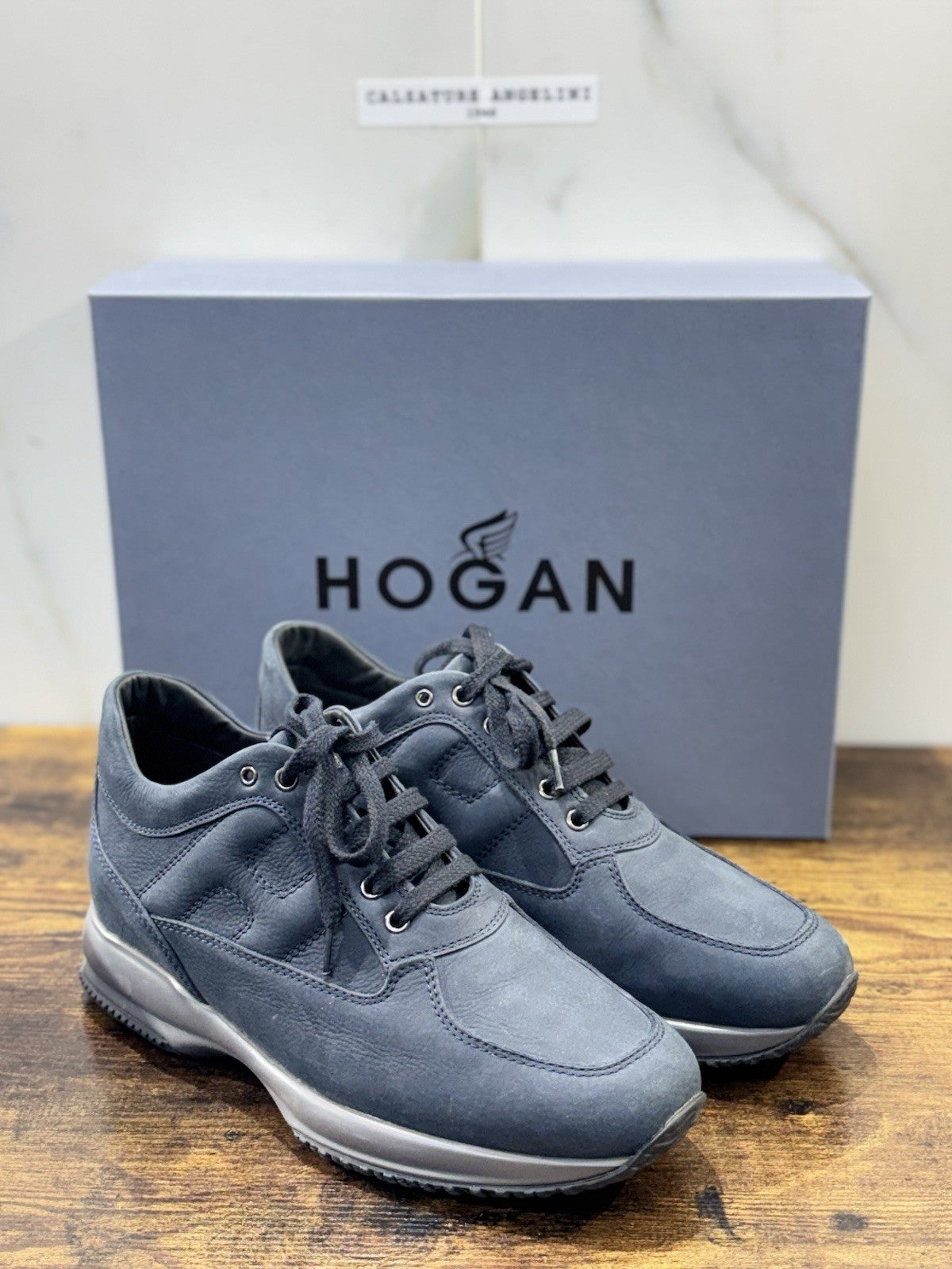 Hogan Interactive Pelle Nabuk Blu Casual Scarpa Hogan Uomo 41