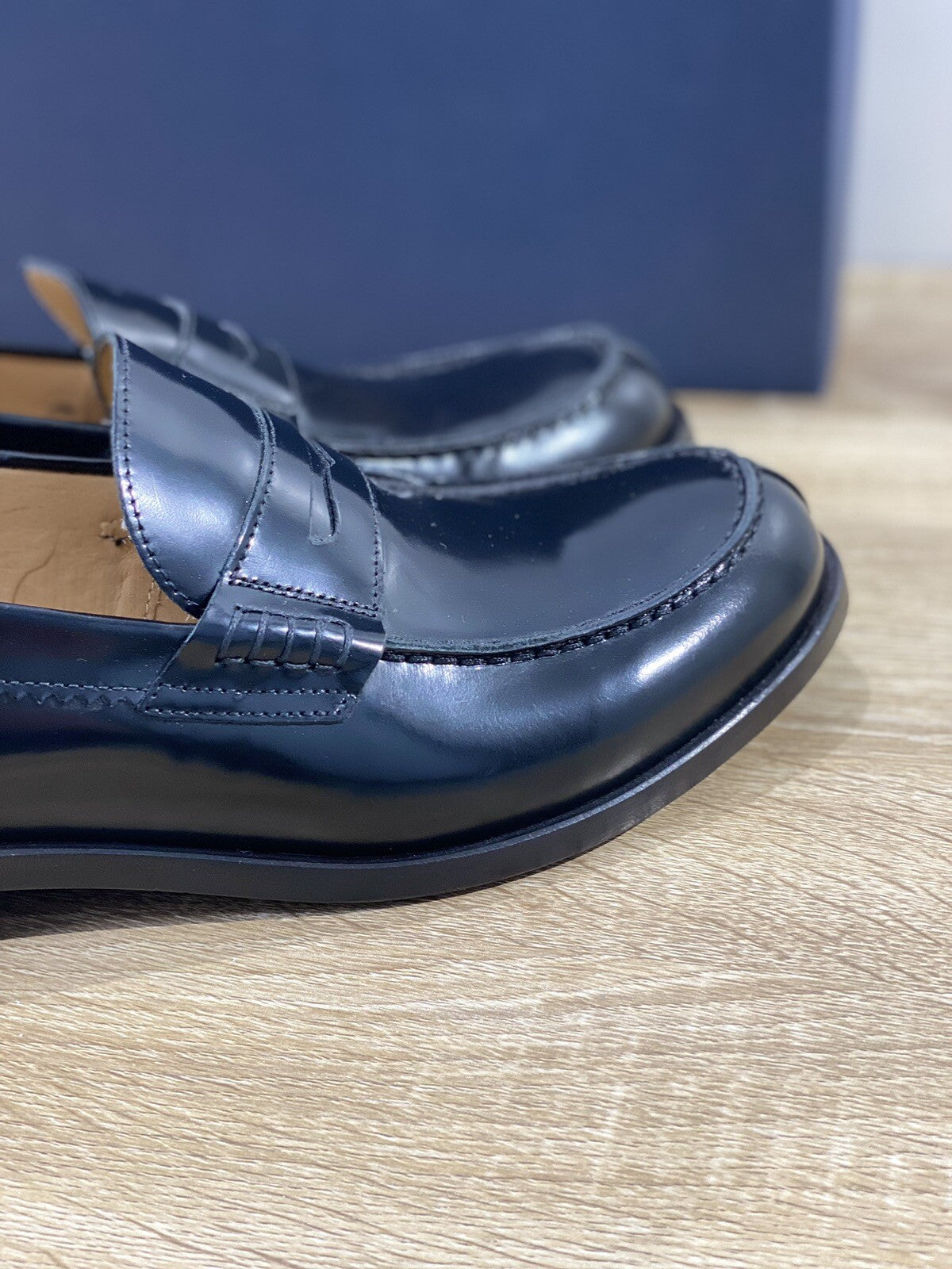 Seboy’s Mocassino uomo pelle nera polish binder fondo cuoio 39