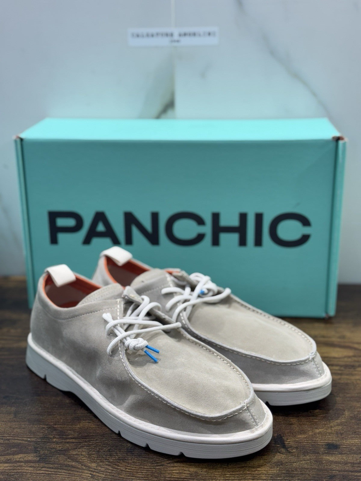 Panchic Lace Up Scarpa Suede  Grey  Casual Uomo 44