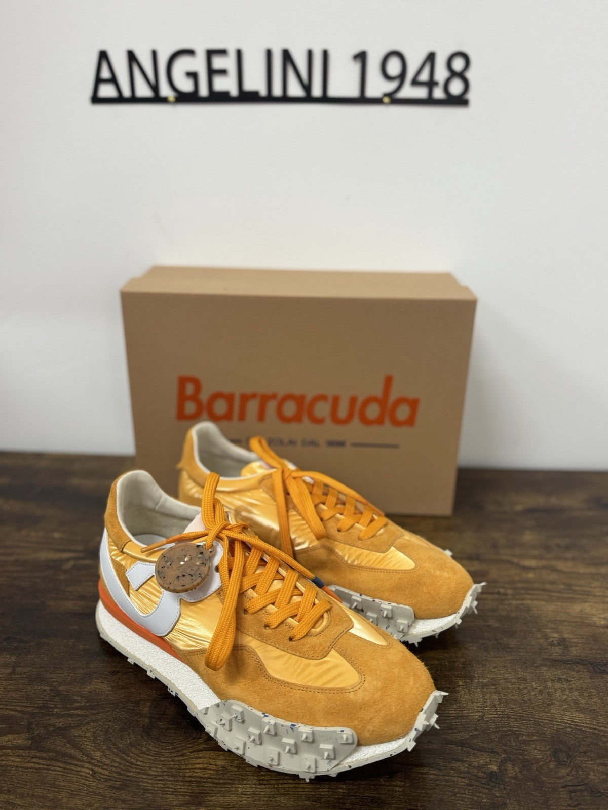 Barracuda Sneaker Suede Arancio Casual Scarpa Uomo 43