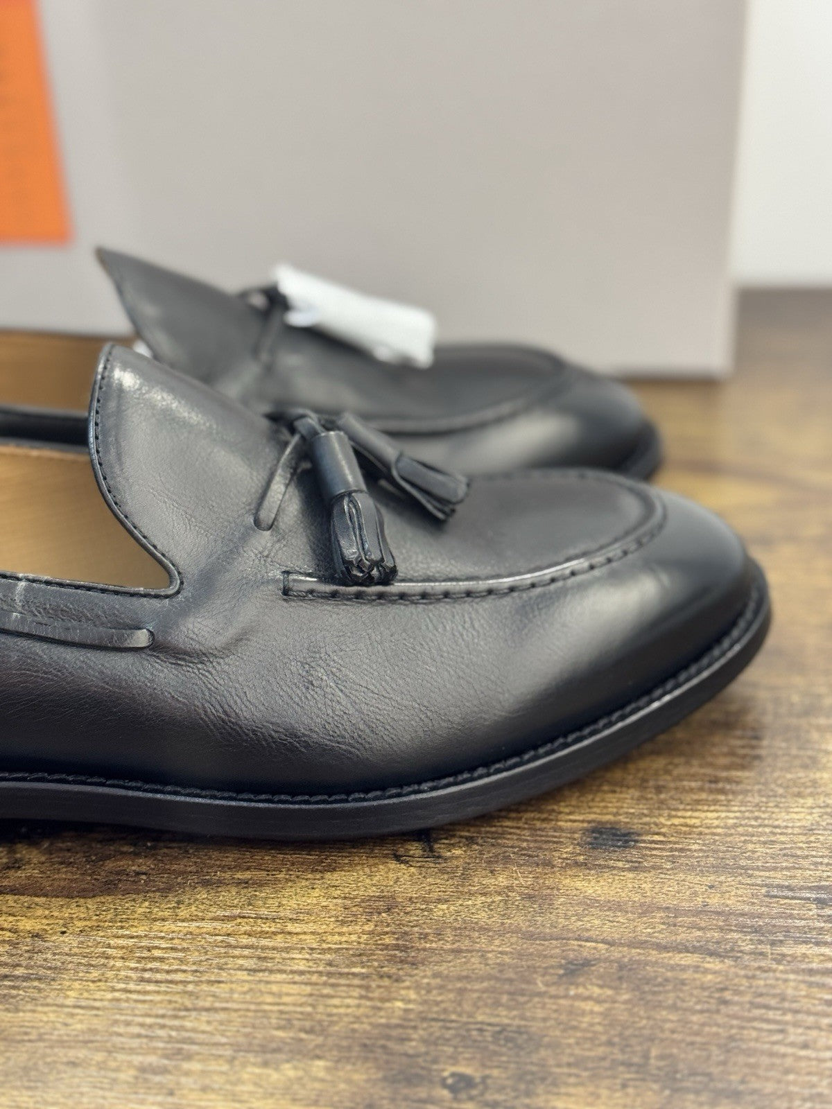 Henderson Baracco Mocassino Tassel Pelle Nero Luxury Handmade Uomo 42.5