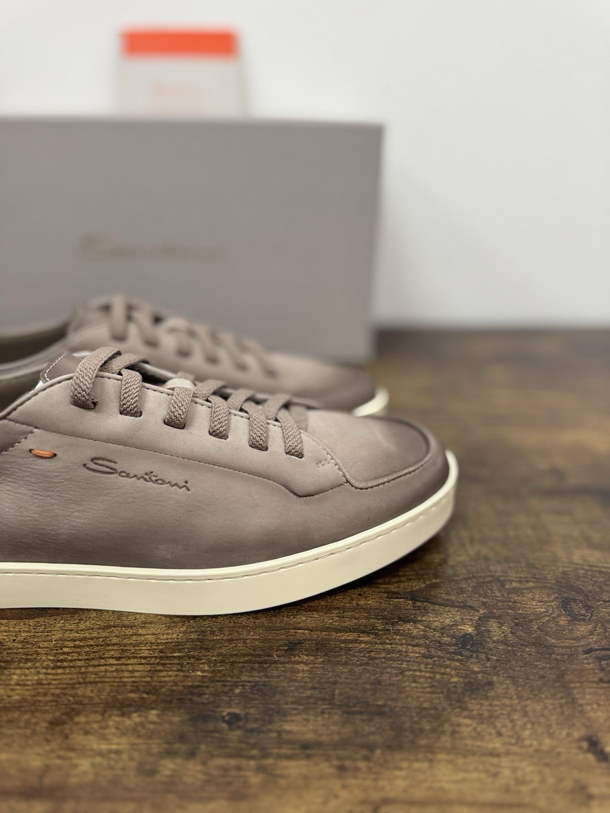 Santoni Sneaker Off Duty Pelle Beige   Luxury Scarpa Santoni Uomo 41