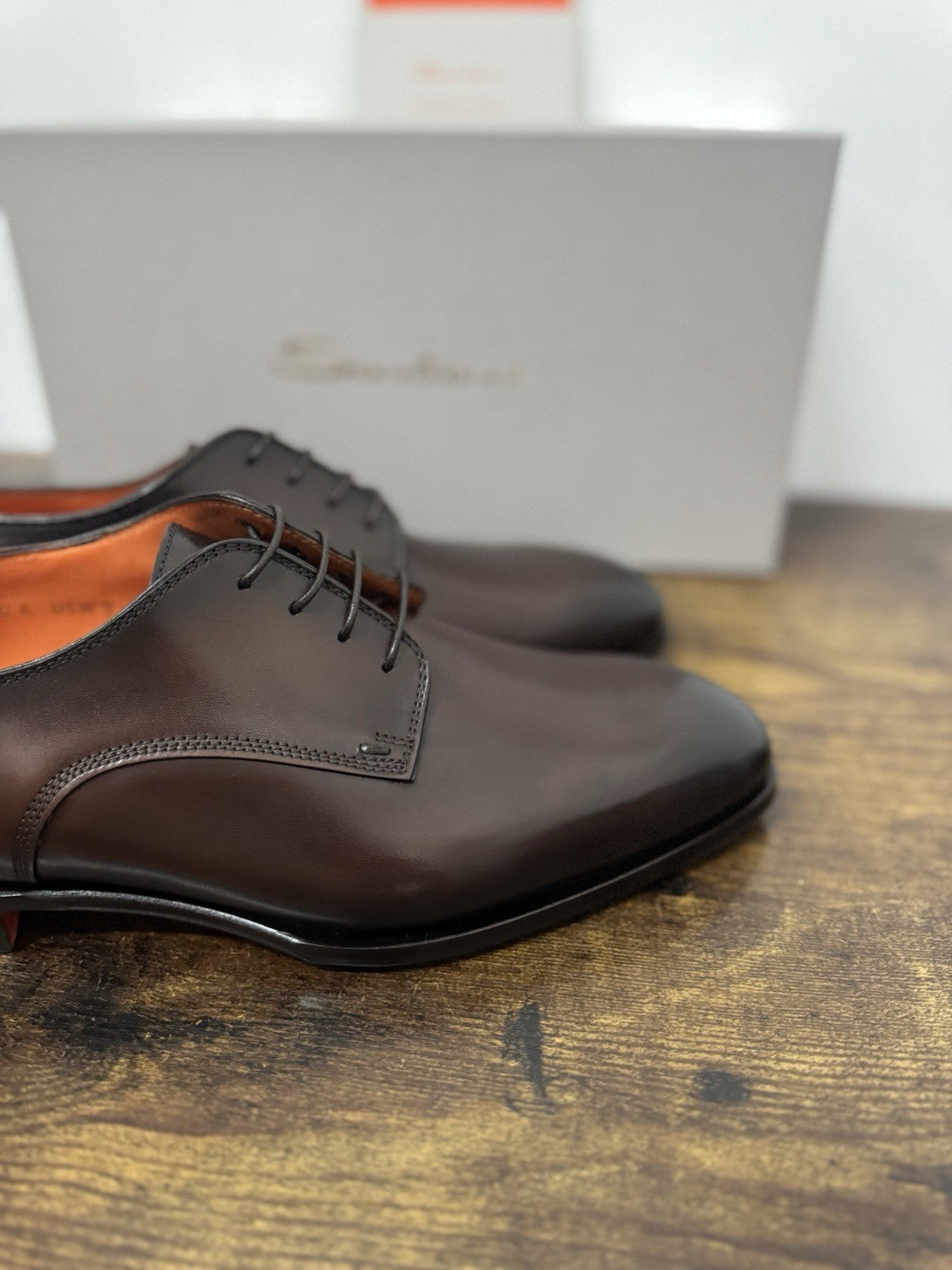 Santoni Derby   Pelle Marrone  Luxury Santoni Scarpa Uomo 42
