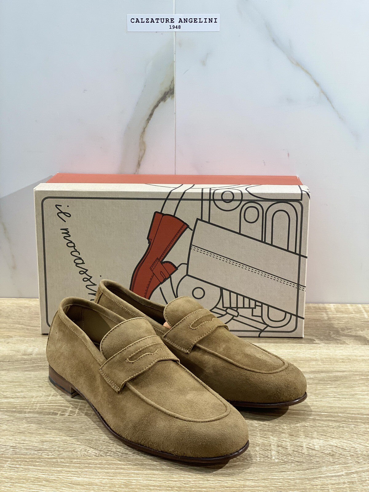 Il Mocassino Scarpa Uomo Modello Tasca In Suede Cuoio Luxury Men Shoes 41