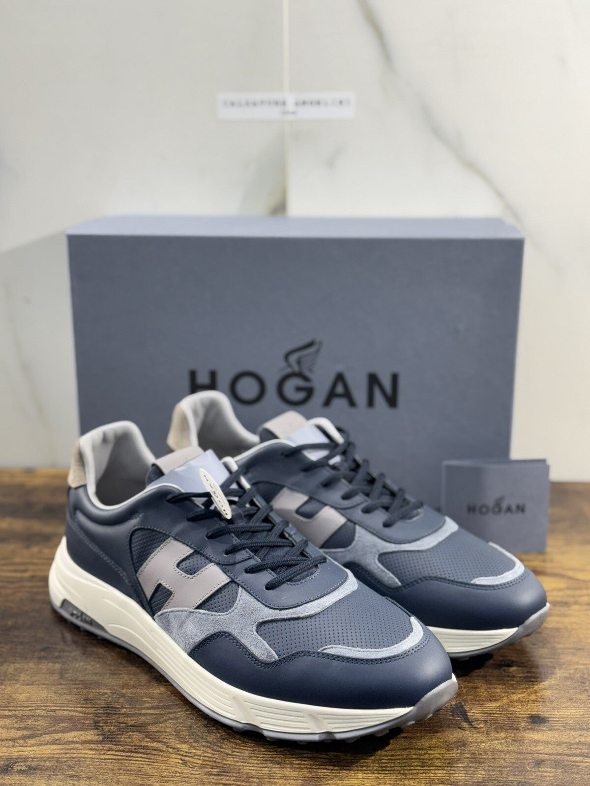 Hogan Hyper light  sneaker Pelle Blu  memory foam Luxury Hogan Men Shoes 44