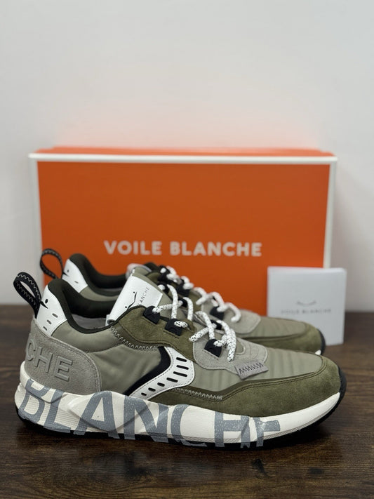 Voile Blanche Sneaker Club 01   Pelle Suede Nylon Verdone Casual Uomo 42