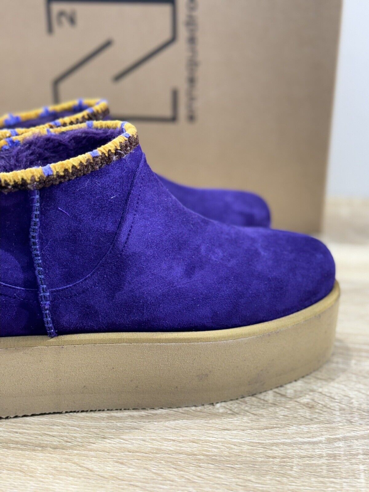 Ennequadro  Donna Platform Boot  Suede Viola   Fur Extralight Winter Boot 41