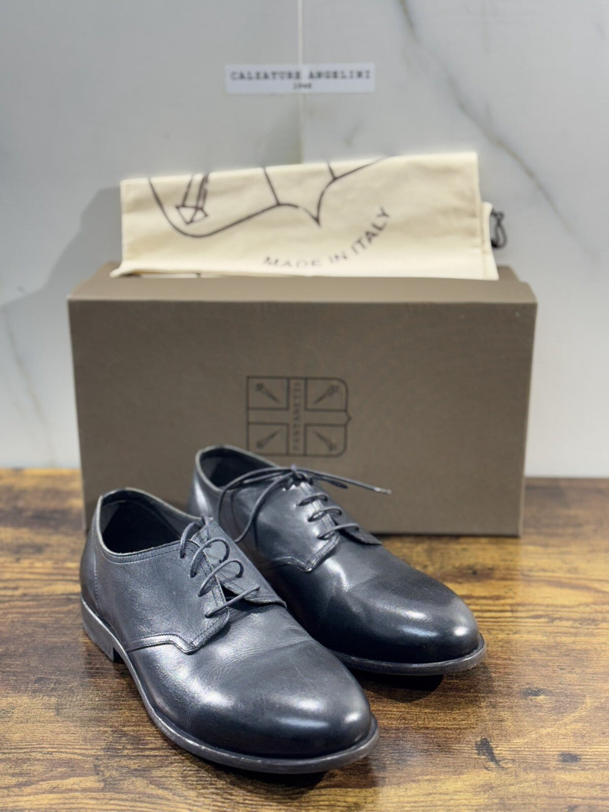 Pantanetti Scarpa   Uomo Derby Pelle Blu Luxury Handmade Pantanetti Men Shoes 39
