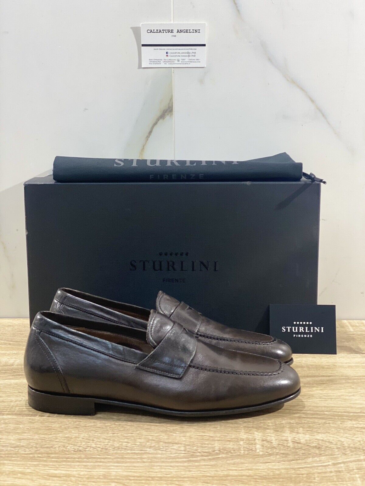 Sturlini Firenze mocassino uomo 15002 in bufalo chocolat luxury handamde 45