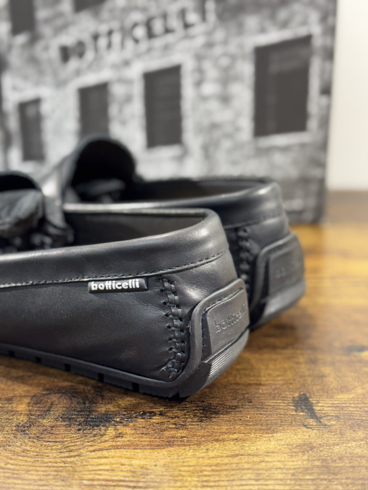 Roberto Botticelli Mocassino Uomo Driver Pelle Nero Made In Italy 43