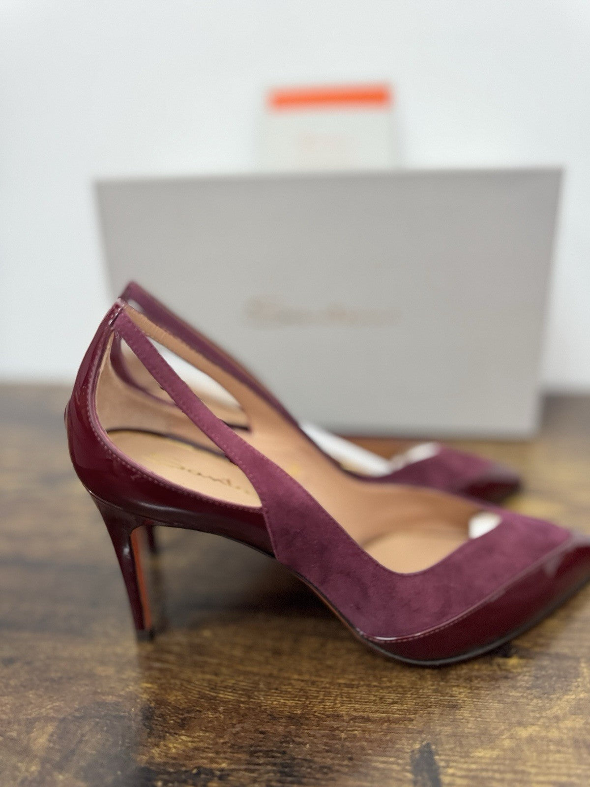 Santoni Décolleté Suede Bordo’  Con Tacco  Scarpa Santoni Donna 38