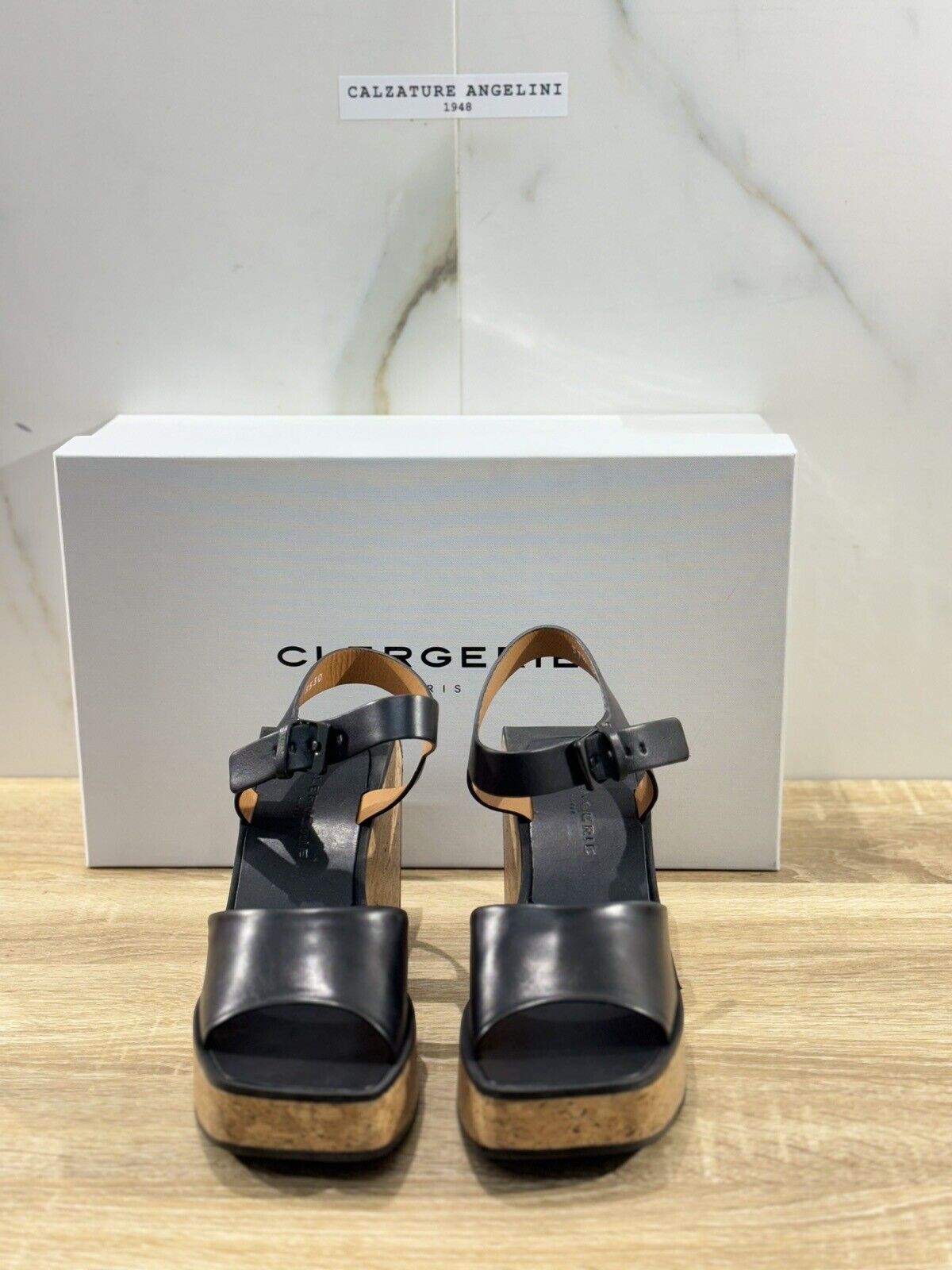 Clergerie Sandalo Donna Zeppa Effy  Pelle Nero  Luxury Clergerie Sandal 37