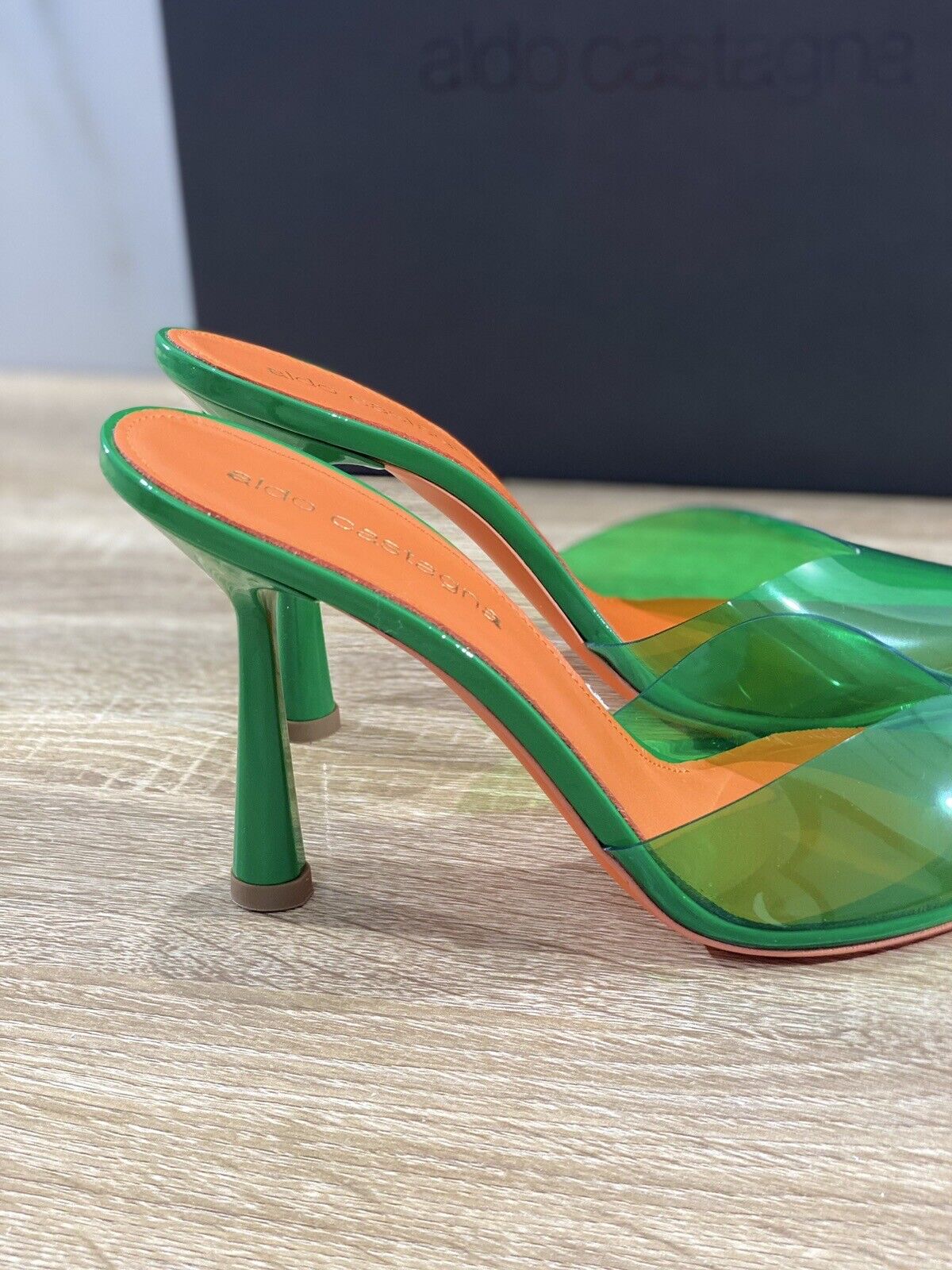 Aldo Castagna Mules Donna Plexy Verde Luxury Sandals 40