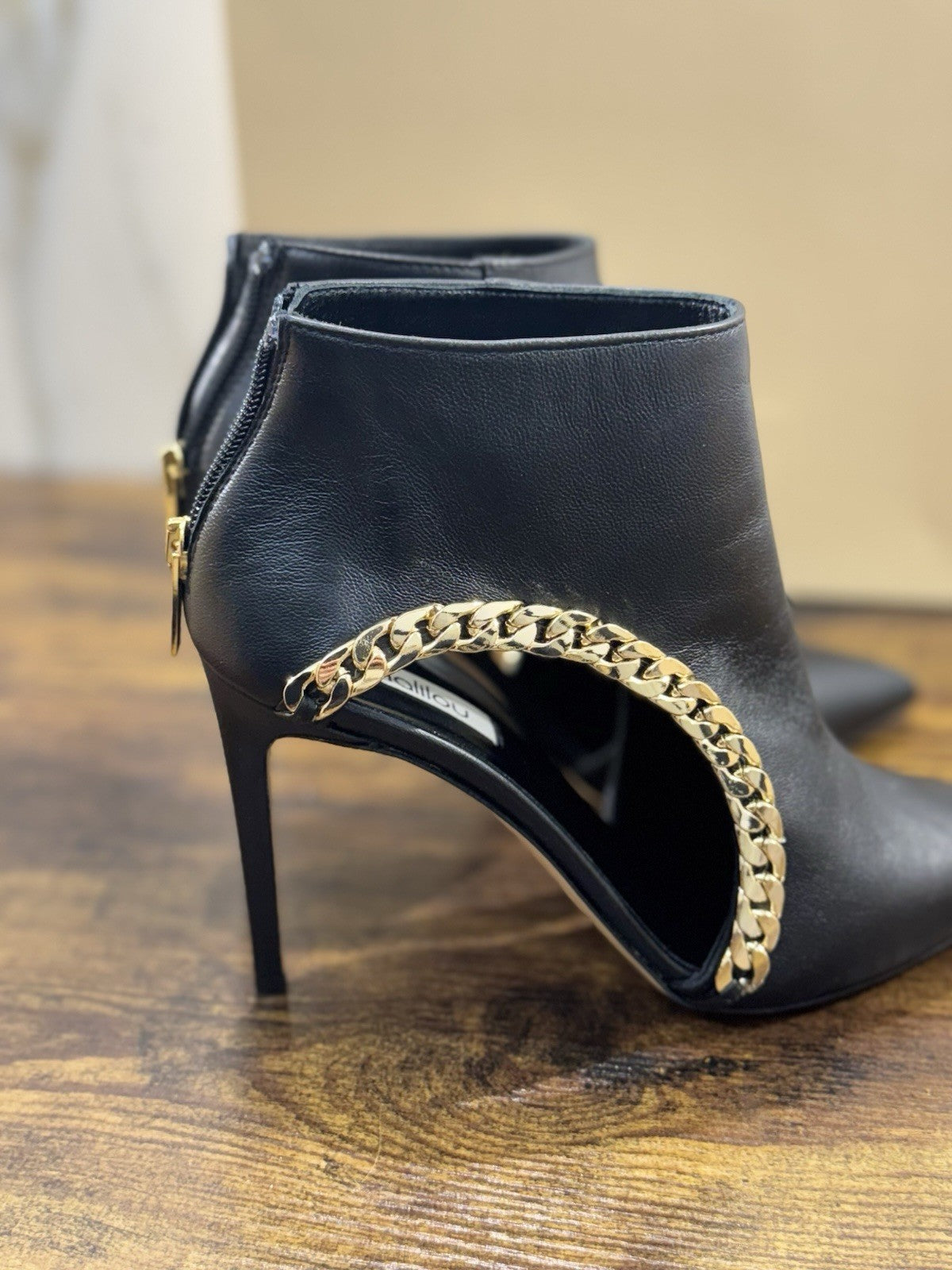 Ninalilou Stivaletto Donna Pelle Nero Con Tacco Luxury Boot 38.5