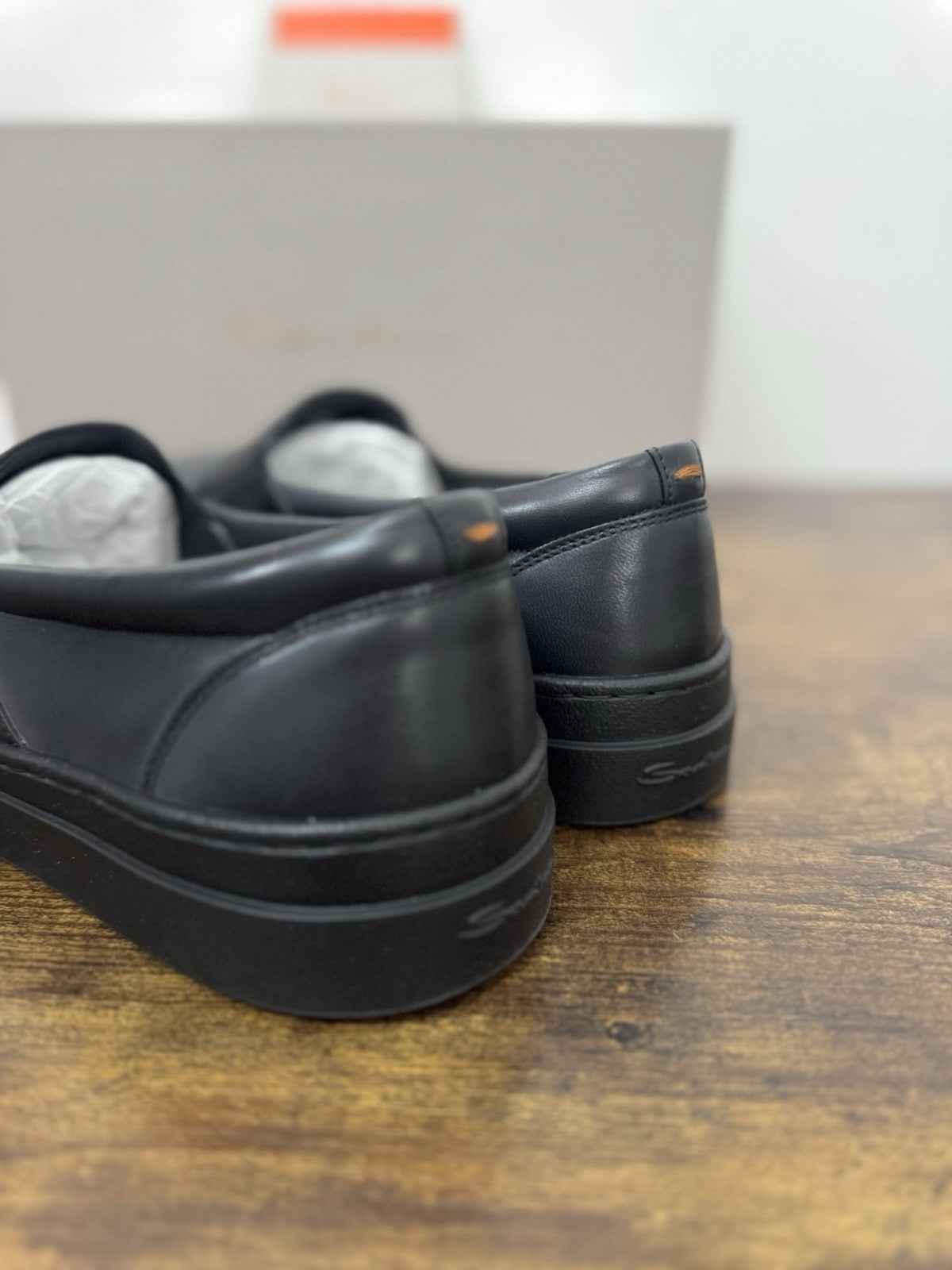 Santoni Sneaker Pelle Grey Slip On DBS Luxury Scarpa Santoni Uomo 42