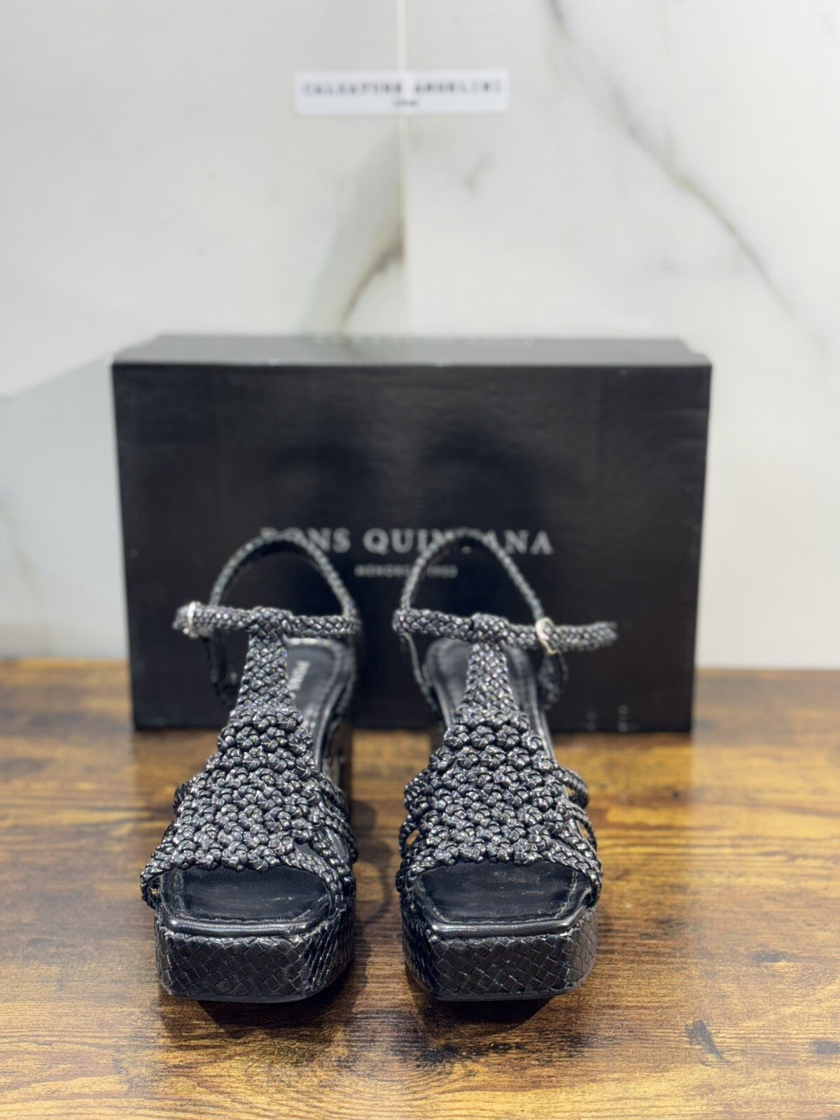 Pons Quintana Sandalo Donna  Sirena Pelle Nero     Handmade Con Tacco  36