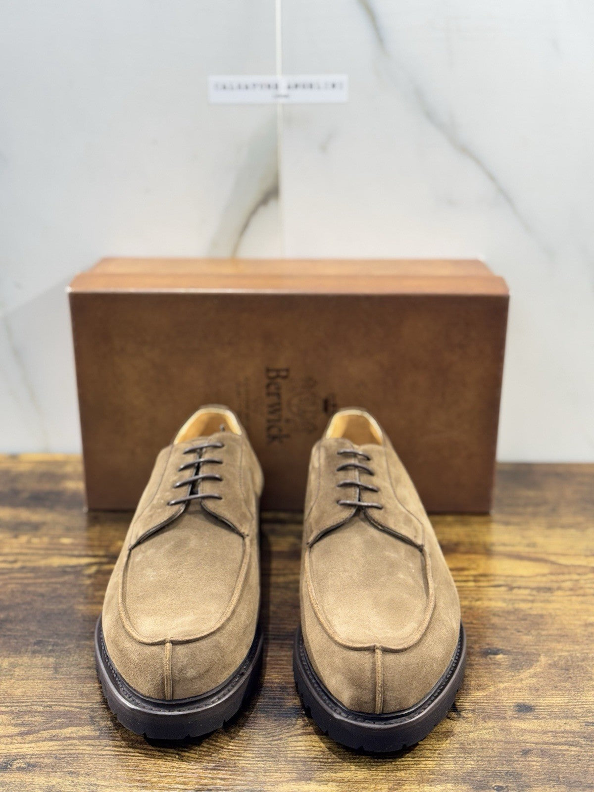Berwick 1707 Norvegese   Uomo Suede Noce     Fondo Vibram Casual Men Shoes  44